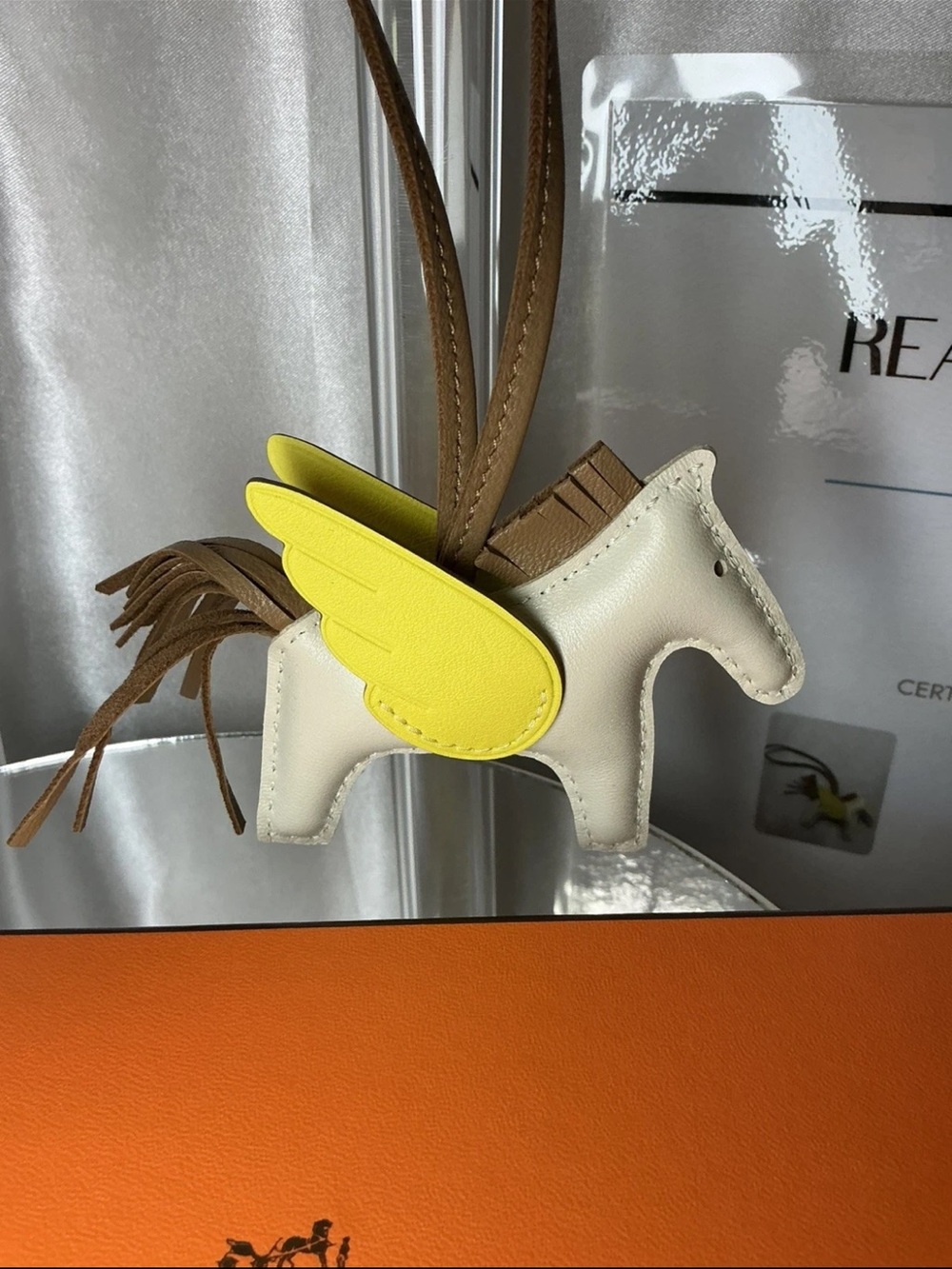 NWOT HERMES Rodeo Pegasus PM Charm with BOX COA